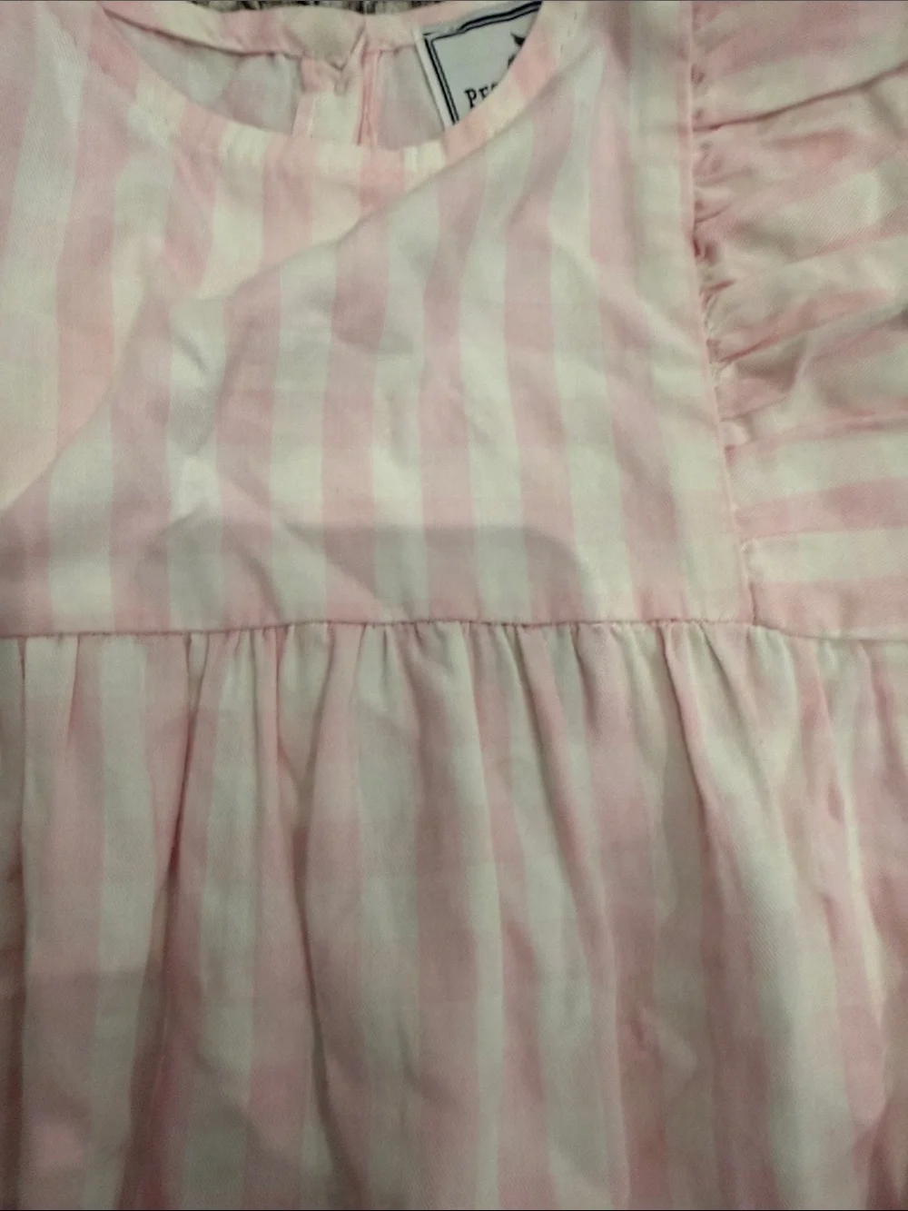 Pink Striped Ruffle Baby Bubble Romper